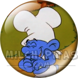 Chapa de Los Pitufos: Pitufo Goloso (Riéndose)