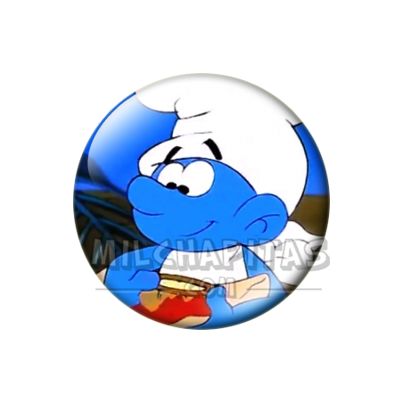 Chapa de Los Pitufos: Pitufo Goloso (Con Ponche)