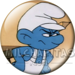 Chapa de Los Pitufos: Pitufo Manitas (Enfadado)