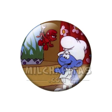 Chapa de Los Pitufos: Pitufo (Con el Diablillo Rojo)