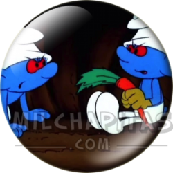 Chapa de Los Pitufos: Pitufo Granjero (Ojos Rojos)