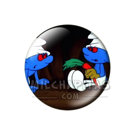 Chapa de Los Pitufos: Pitufo Granjero (Ojos Rojos)