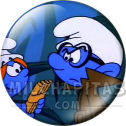 Chapa de Los Pitufos: Sassette y Pitufo Filósofo (Detective)