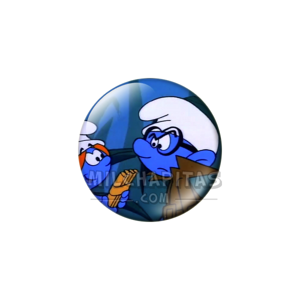 Chapa de Los Pitufos: Sassette y Pitufo Filósofo (Detective)