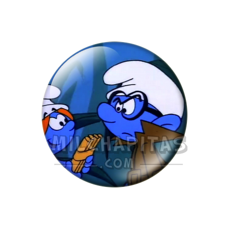 Chapa de Los Pitufos: Sassette y Pitufo Filósofo (Detective)