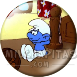 Chapa de Los Pitufos: Pitufo (Haciendo Pesas)