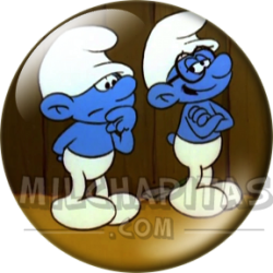 Chapa de Los Pitufos: Pitufos (Mirándose)