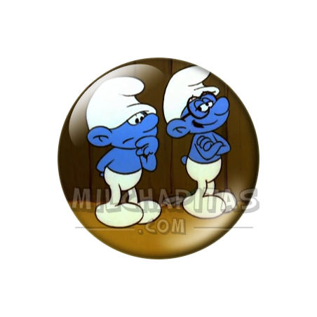 Chapa de Los Pitufos: Pitufos (Mirándose)