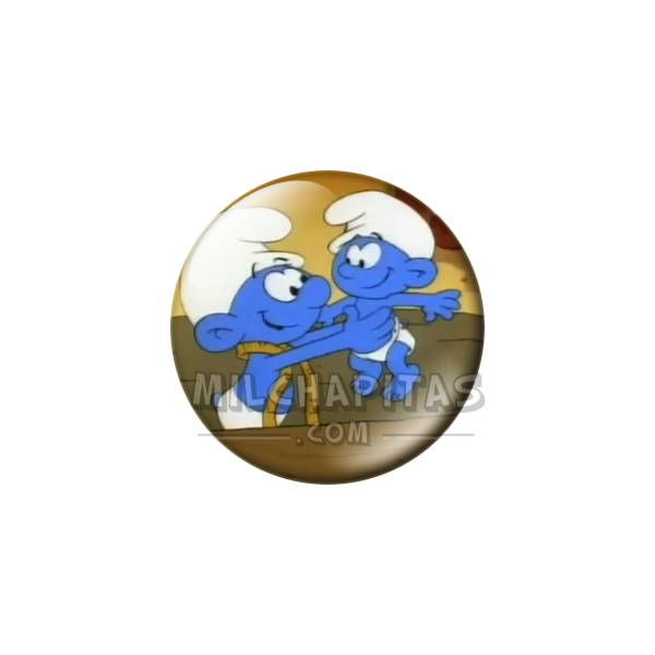 Chapa de Los Pitufos: Pitufo Sastre y Bebé Pitufo