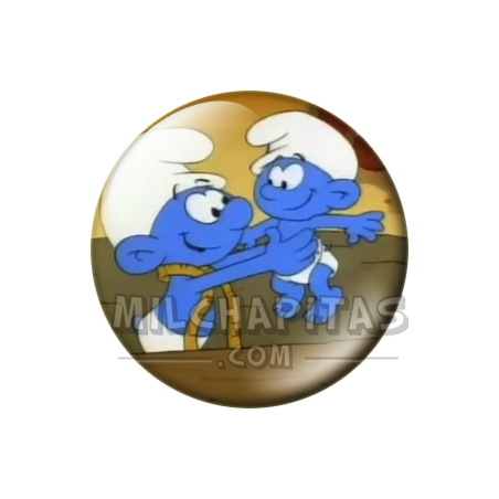 Chapa de Los Pitufos: Pitufo Sastre y Bebé Pitufo
