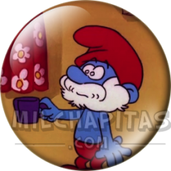 Chapa de Los Pitufos: Papá Pitufo (Con una Taza)