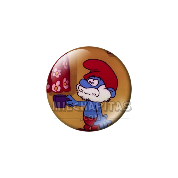 Chapa de Los Pitufos: Papá Pitufo (Con una Taza)