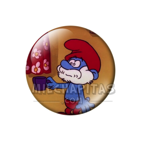 Chapa de Los Pitufos: Papá Pitufo (Con una Taza)