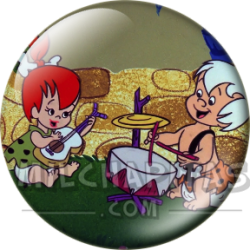 Chapa de Los Picapiedra: Pebbles y Bam-Bam (Tocando)