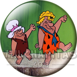 Chapa de Los Picapiedra: Pedro y Pablo (Vestidos de Mujer)