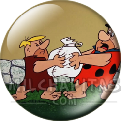 Chapa de Los Picapiedra: Pedro y Pablo (Con el Saco)