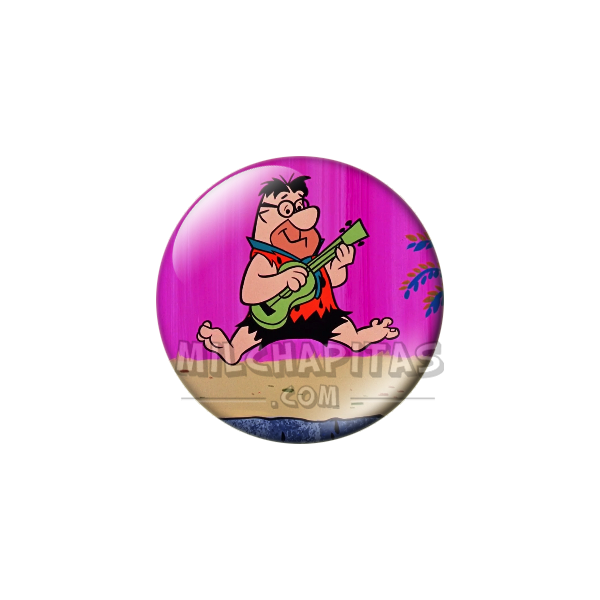 Chapa de Los Picapiedra: Pedro Picapiedra (Con la Guitarra)