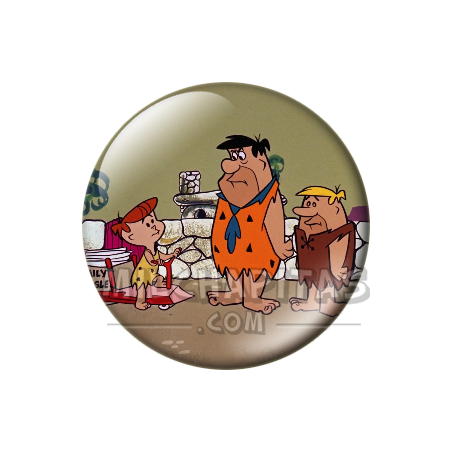Chapa de Los Picapiedra: Pedro y Pablo (Con un Niño)