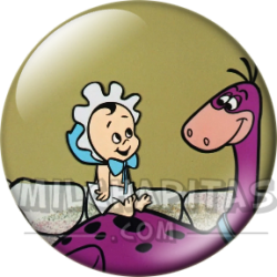 Chapa de Los Picapiedra: Dino (Con un Bebé)