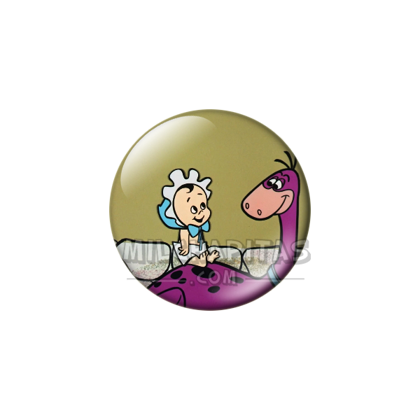 Chapa de Los Picapiedra: Dino (Con un Bebé)