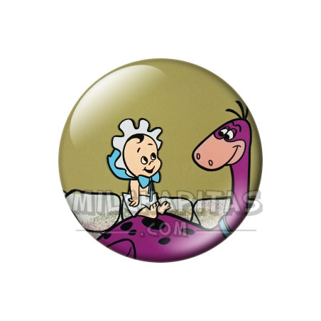 Chapa de Los Picapiedra: Dino (Con un Bebé)