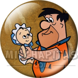 Chapa de Los Picapiedra: Pedro Picapiedra (Con un Bebé)