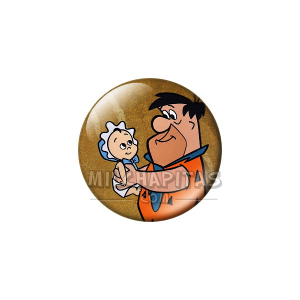 Chapa de Los Picapiedra: Pedro Picapiedra (Con un Bebé)