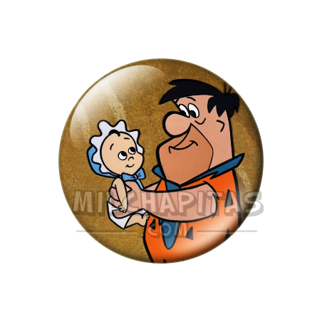 Chapa de Los Picapiedra: Pedro Picapiedra (Con un Bebé)