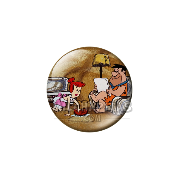 Chapa de Los Picapiedra: Pedro y Vilma (Leyendo)