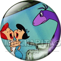 Chapa de Los Picapiedra: Vilma y Betty (Con el Snorkasaurio)
