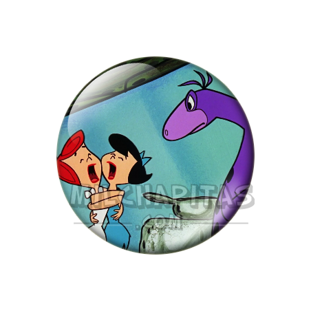 Chapa de Los Picapiedra: Vilma y Betty (Con el Snorkasaurio)