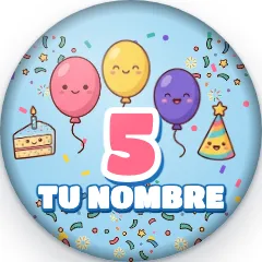 Globos · Chapas de cumpleaños