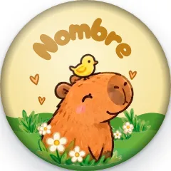 Capibara y pollito · Chapas infantiles