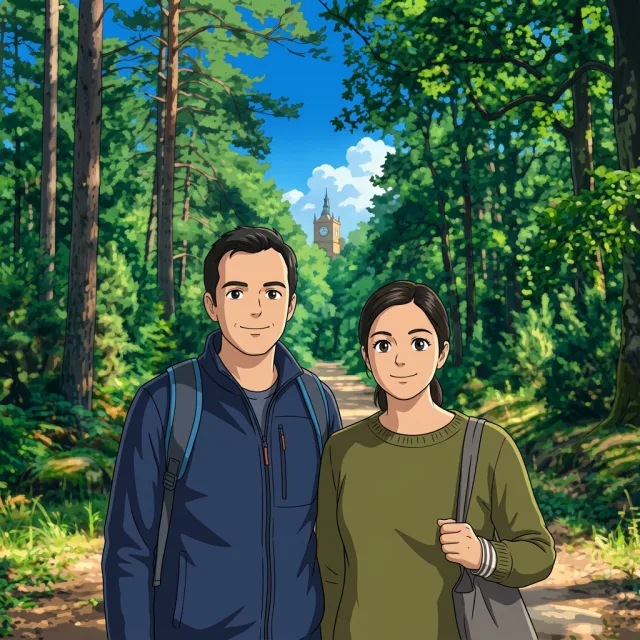Chapa con una foto convertida con el filtro IA Ghibli