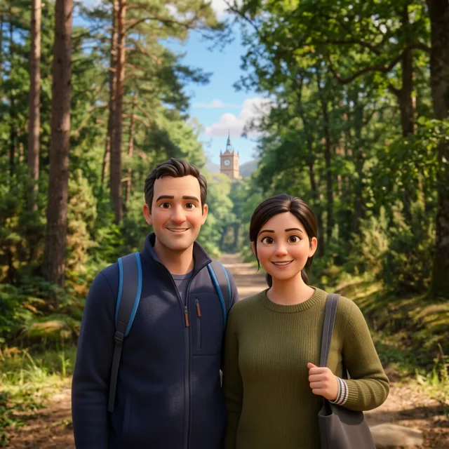 La misma foto en una chapa, convertida con el filtro IA Dibujo 3D