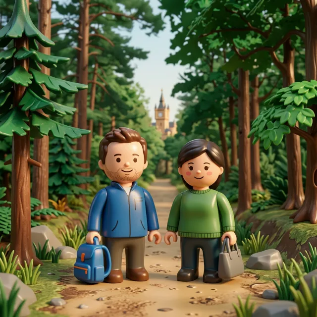 Chapa con una foto convertida con el filtro IA Playmobil